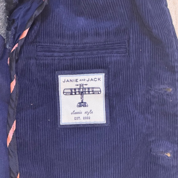 Kids 6-12 Months Navy Blue Janie and Jack Corduroy Blazer - Picture 3 of 4